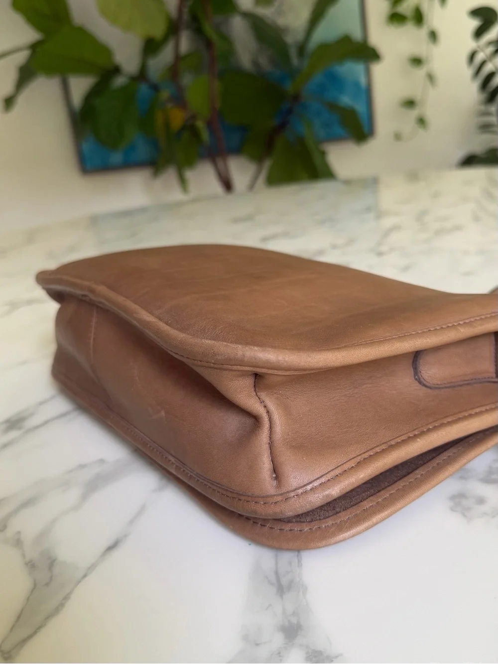 Coach Vintage NYC Convertible Clutch 9635 Putty Tan Leather Turnlock Bag 80's